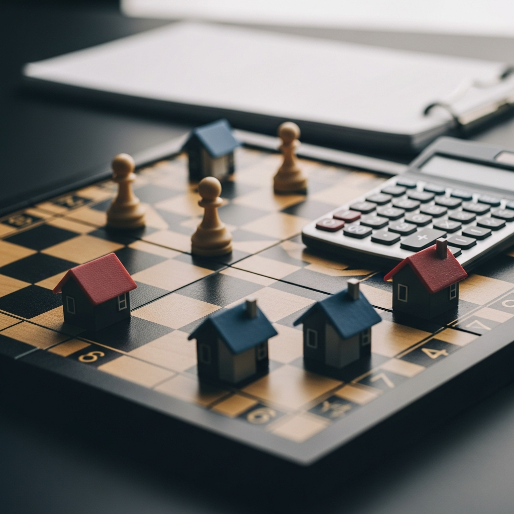 부동산 매도 시점 결정을 위한 전략적 사고를 표현한 보드게임