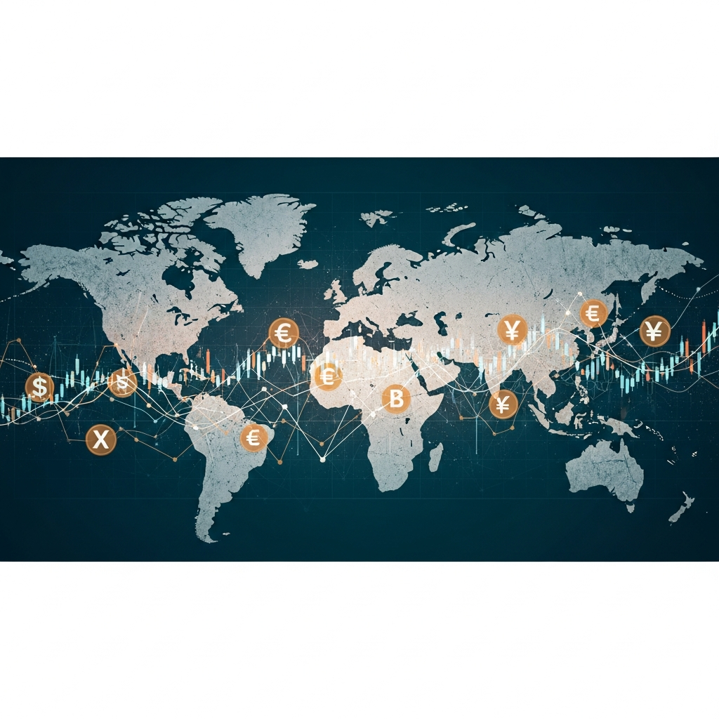 글로벌 경제의 상호 연결성을 나타내는 추상적인 이미지