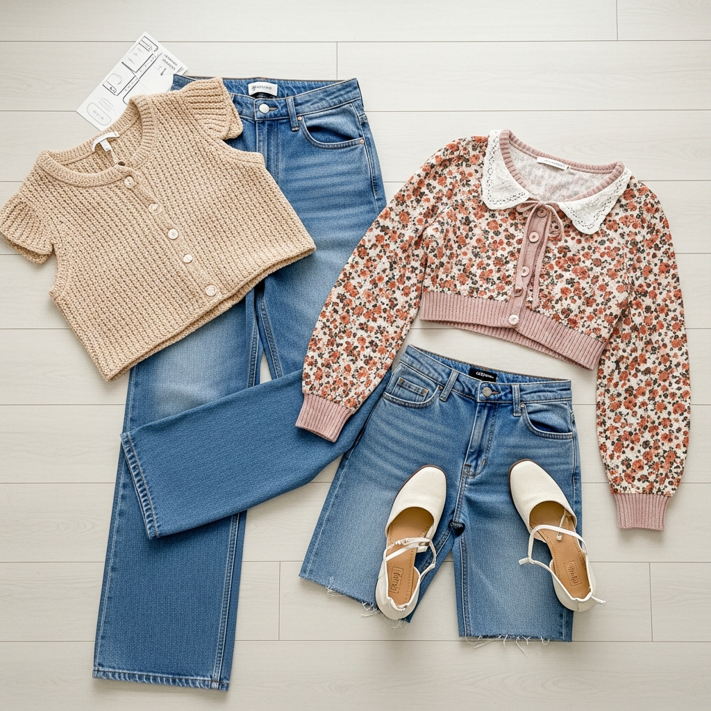 레트로와 Y2K 감성이 섞인 빈티지 K-패션 아이템들