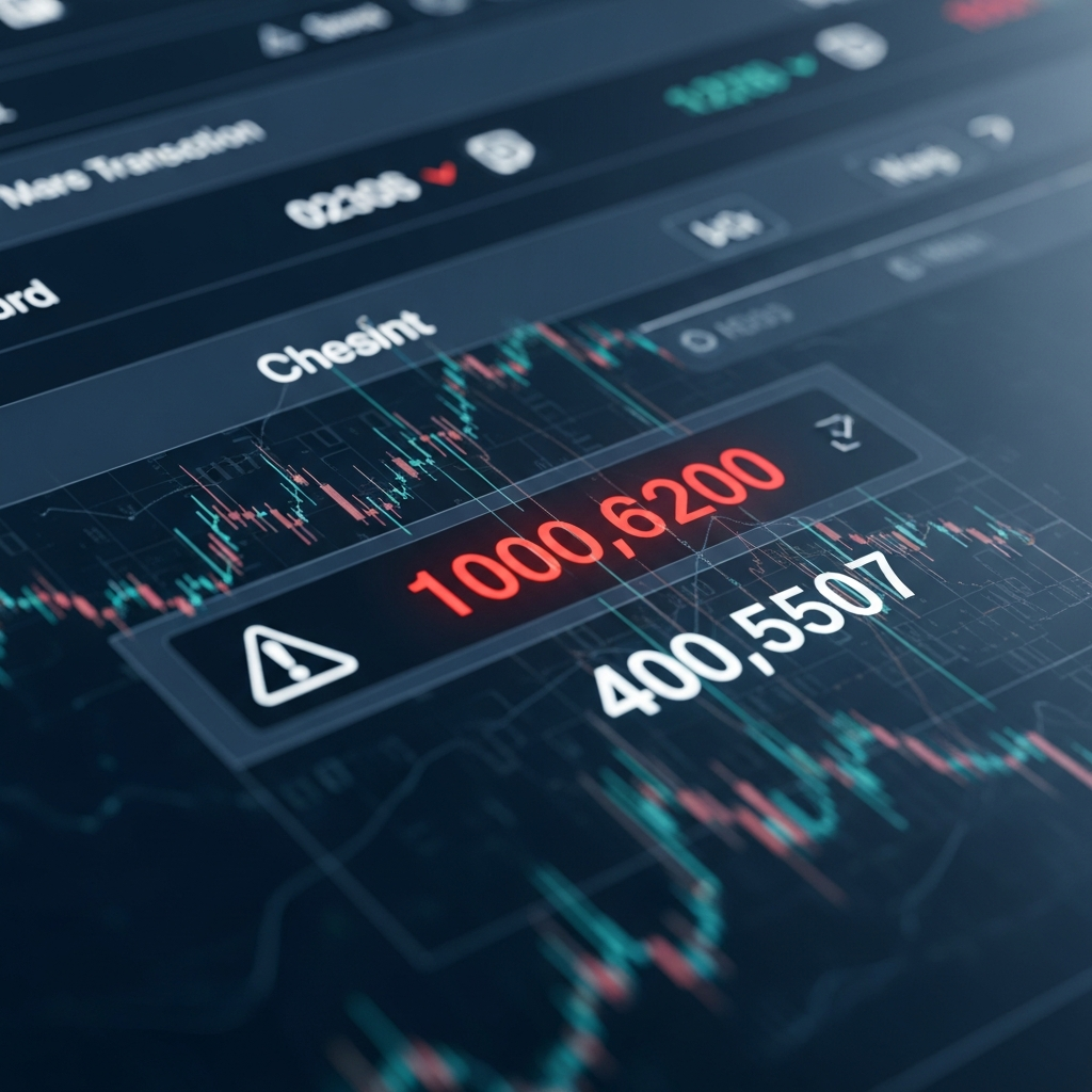 암호화폐 거래 화면에 비정상적으로 큰 금액이 오류로 표시된 모습